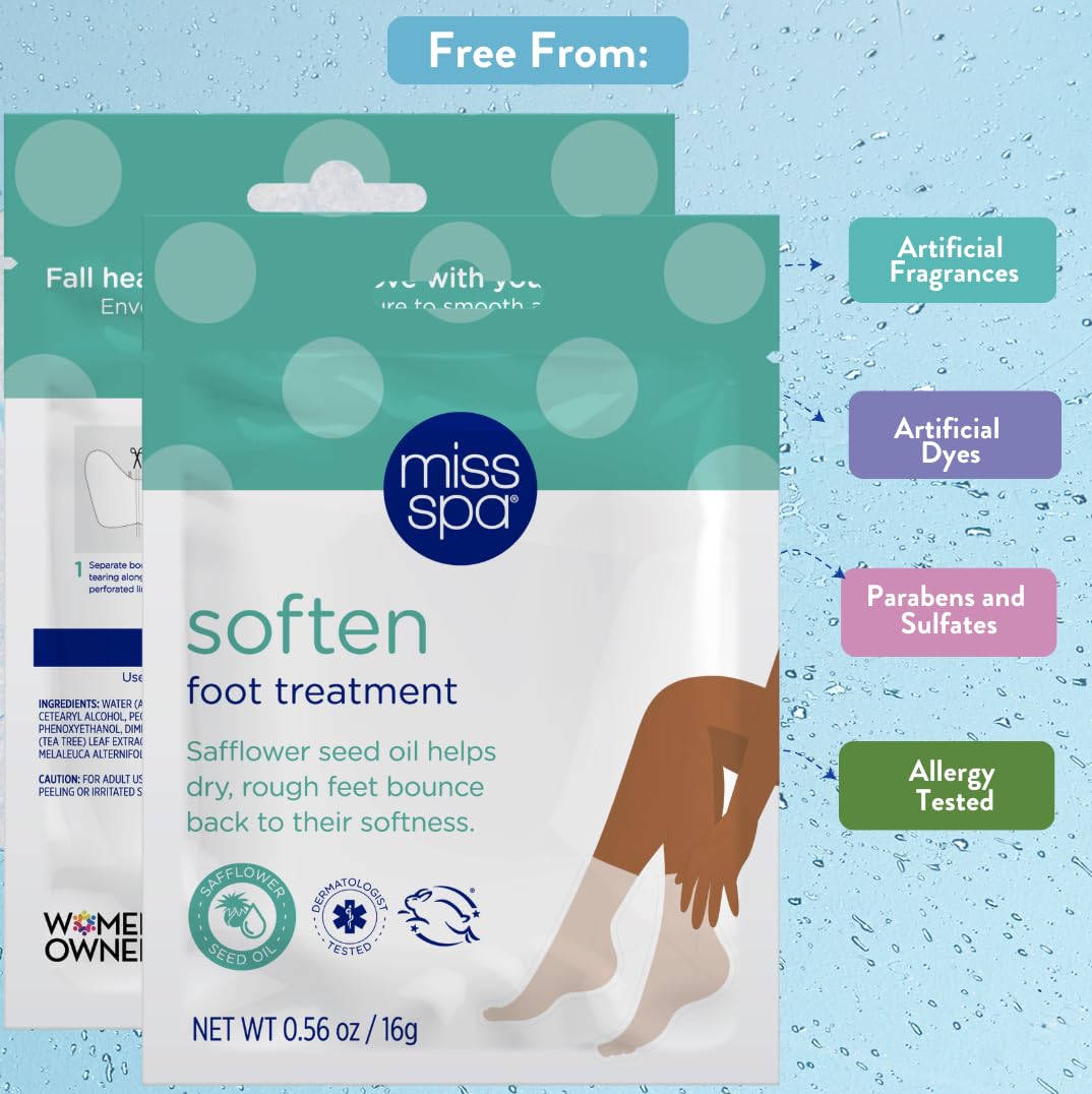 MISS SPA Moisturizing Hand Foot Treatment Set for Women, Nourishing Deep Therapy Softening Gloves and Foot Masks, Moisturizing Hand Masks Gloves for Dry Skin Soften Cuticles, Skin Care Set, 4-Pack - Image 5