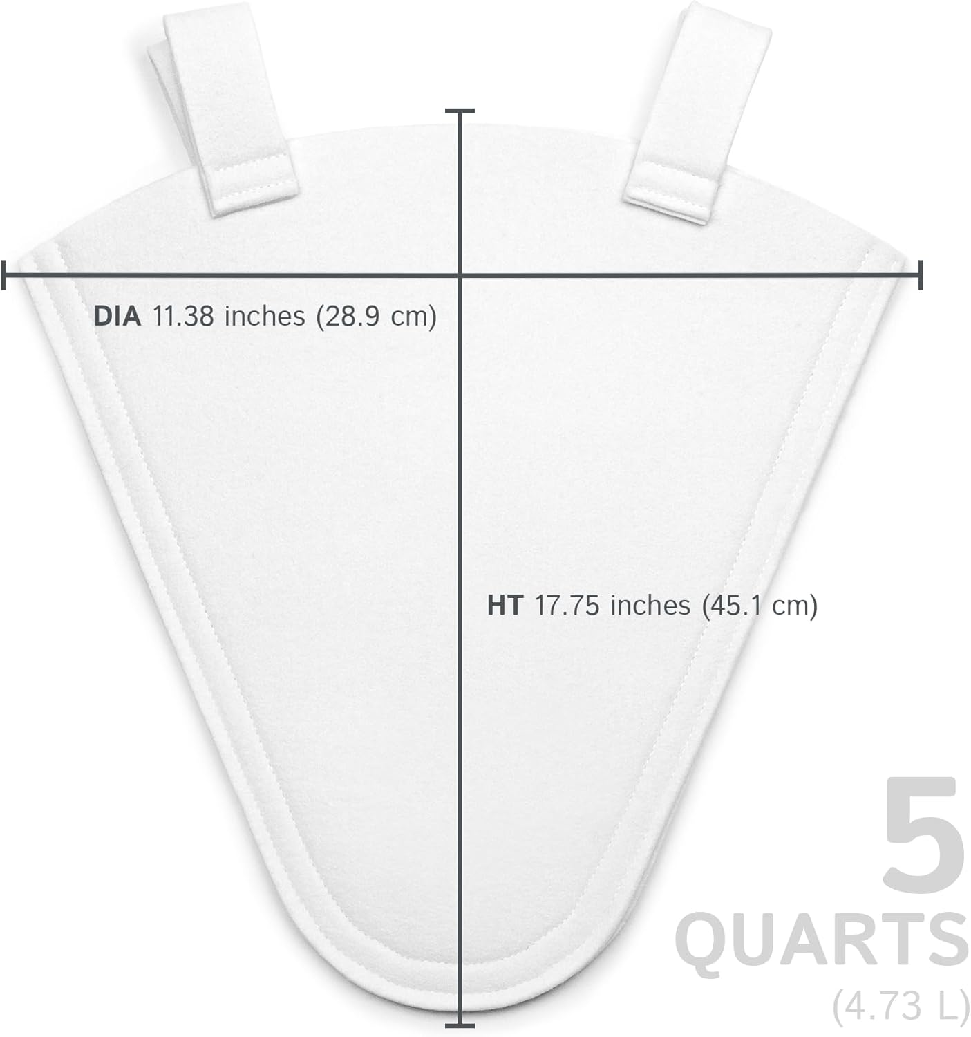 The Felt Store Synthetic Maple Syrup Filter Cone – Reusable Heavy-Duty Polyester Syrup Strainer for Clear Syrup, Easy to Mount or Hang, Food-Grade Material, Spring Maple Sugaring - 5 Quarts