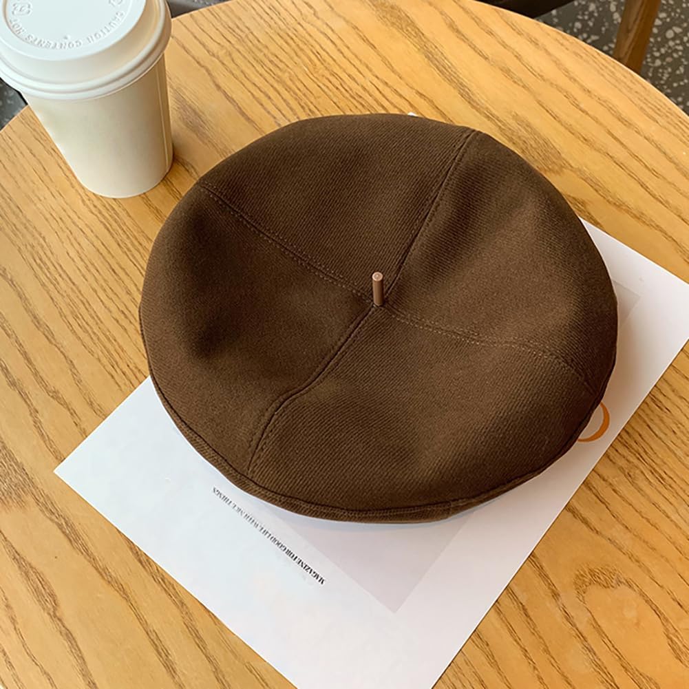 Beret Hats Artist Hat Solid Color French Beret for Women - Image 5