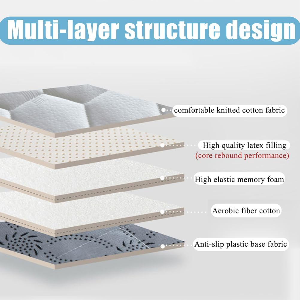 Grayc(t),180 * 70cm,LDLCYCN Memory Foam Massage Table Mattress Topper with Elastic Band Thick 3Cm Lash Bed Topper Without Hole Beauty Salon Bed Mattress Massage Accessories Protective Pad
