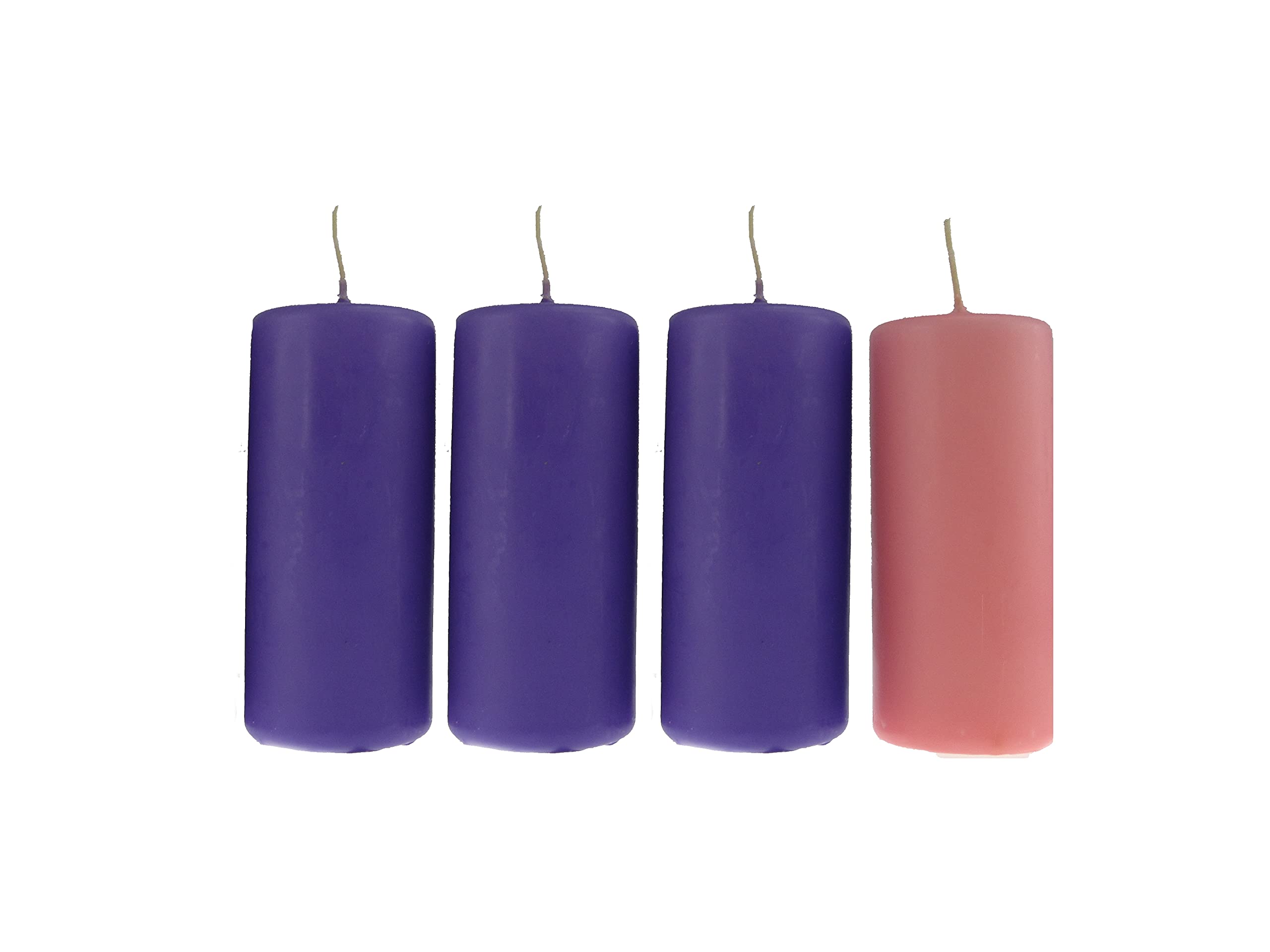 Set Di 4 Candele Per Avvento Antigoccia: Alte 30,5 Cm, Colorate (rosa E Viola), Senza Fumo, Inodore, A Lunga Combustione