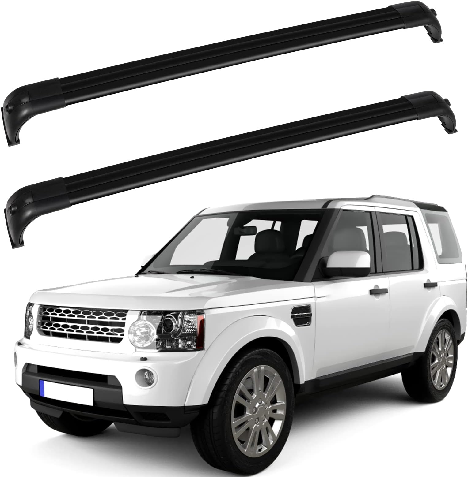 FINDAUTO Roof Rack Cross Bar for Land Rover LR3 2005-2009,for Land Rover LR4 2010-2016(Only Fit Models with Existing Roof Rails) Aluminum Crossbar for Luggage Kayak Bike Cargo Carrier 396LBS/ Black