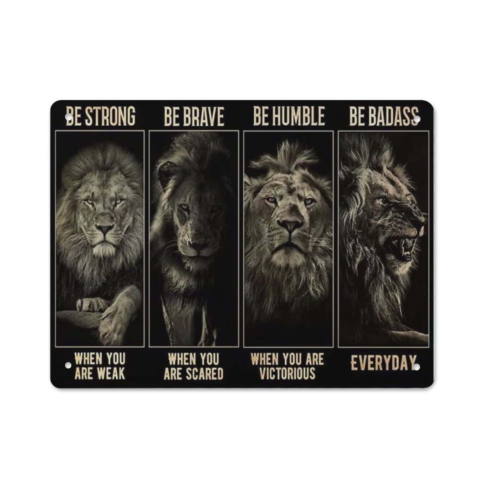 AOOEDM Dinosaur Be Strong Be Brave Tin Metal Sign Wall Decor Funny Inspirational Quote Wall Art Sign Vintage Tin Signs For Home Coffee Bar Man Cave Sign Pub Poster