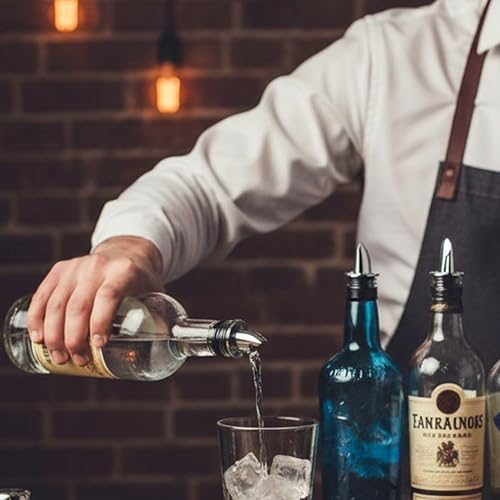 Miniatura 2 de Soro Essentials - Juego de 12 vertedores de botellas de plástico cromado, sin cuello, para botellas de alcohol a prueba de fugas, sin goteo ni