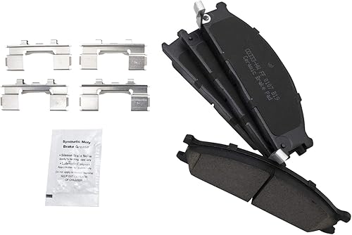 Miniatura 6 de TRQ Kit de pastillas de freno delantero y rotor, kit químico de freno, pastillas de freno de cerámica compatible con Nissan D21 1986-1994 1999-2002