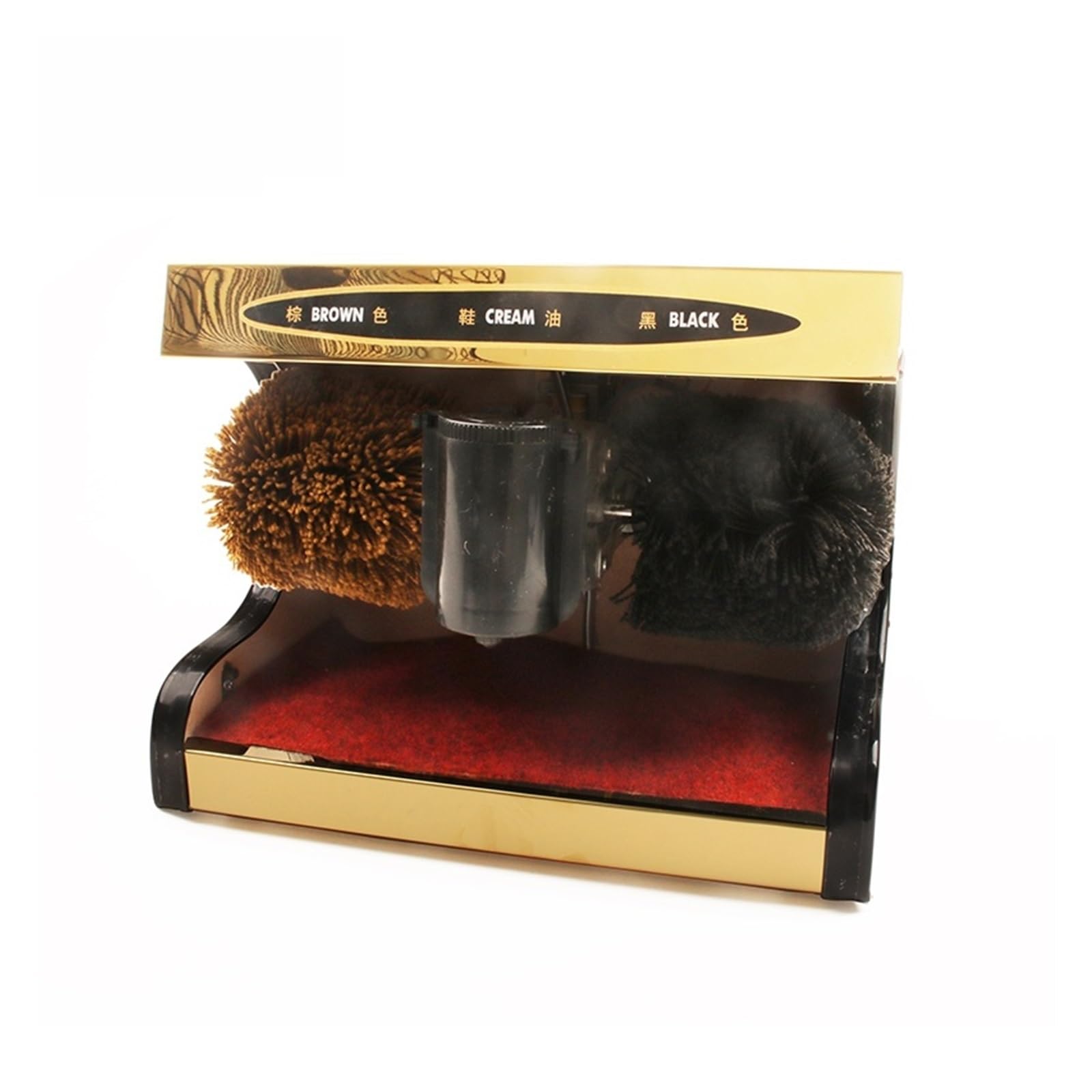 Limpiador de zapatos eléctrico, cepillo pulidor de zapatos for el cuidado de la suela, pulido automático, máquina de limpieza con brillo de cuero(Soft brush Black)