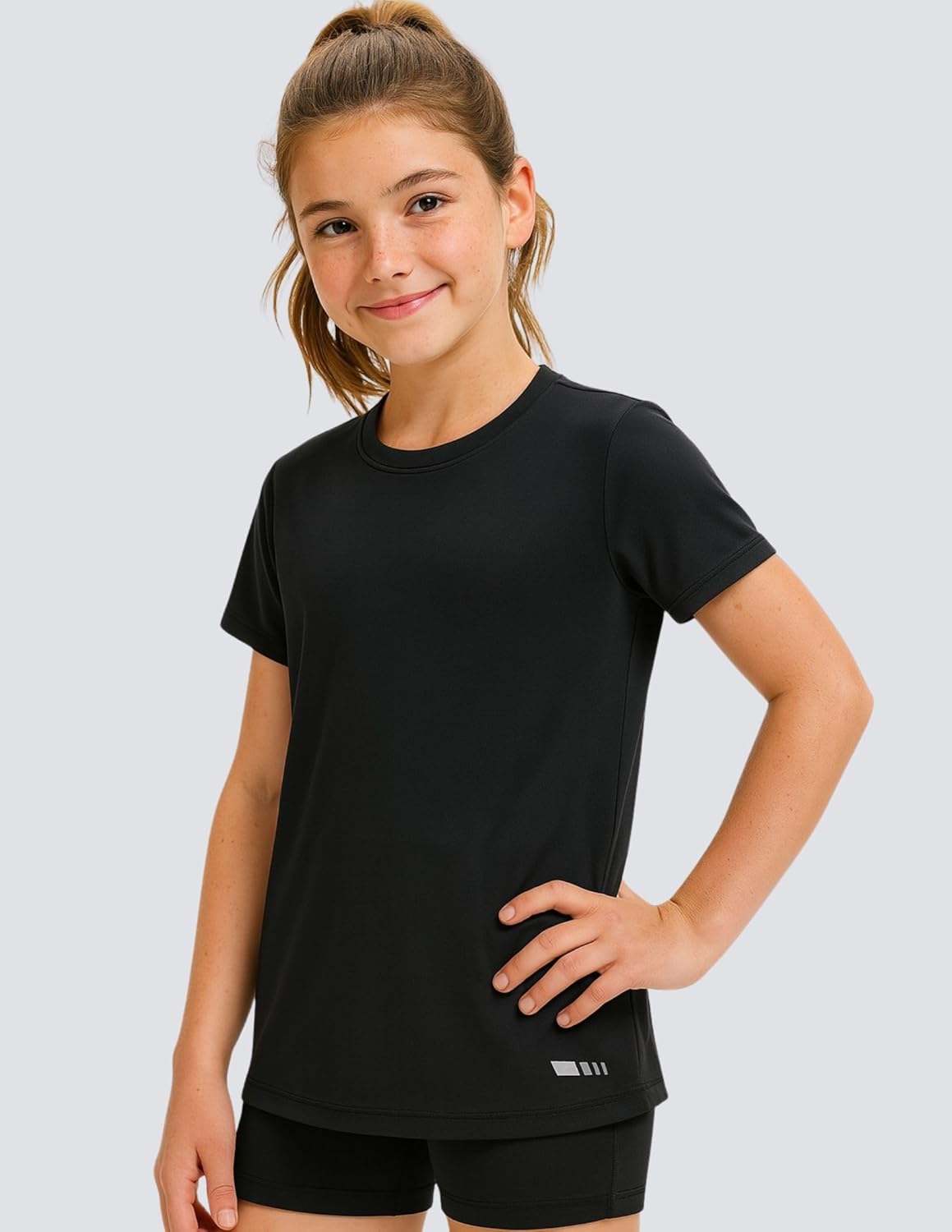4 Pack: Youth Girls Athletic Shirts, Short Sleeve Dry Fit Apparel Tech Tshirts, Sports Activewear for Kids Teens - Image 5