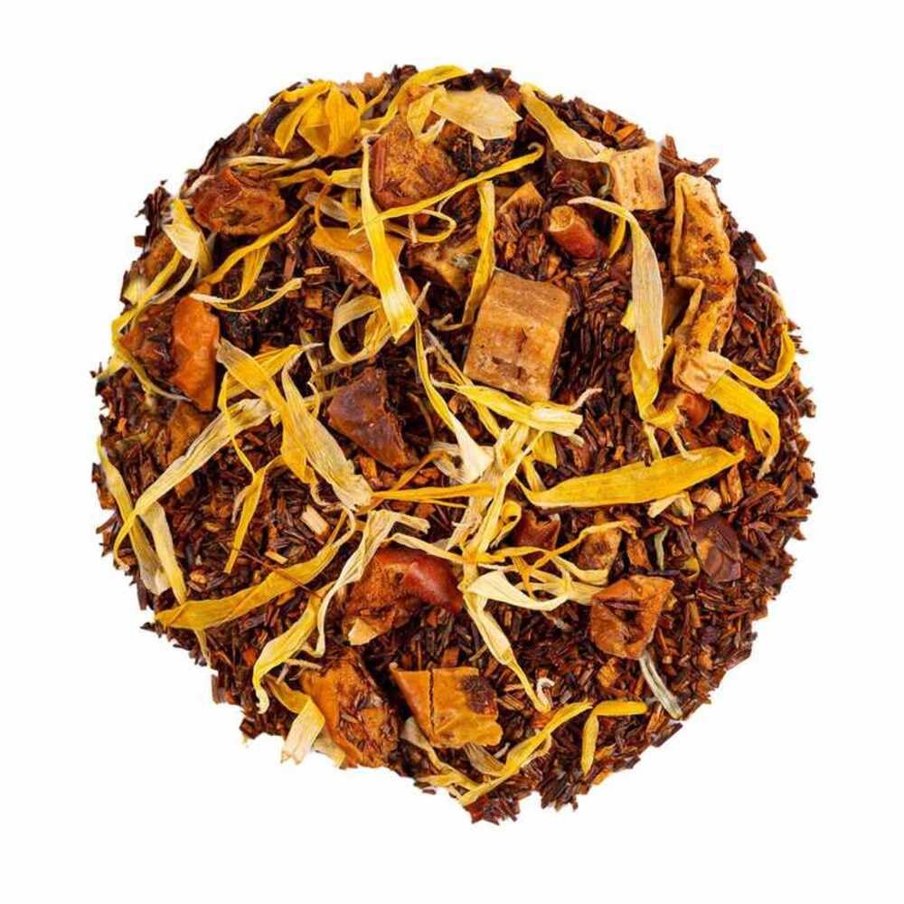 Rooibos de Manzana y Caramelo a Granel 100 Gramos - My Tea Moments - Cultivo Sostenible - Ingredientes Naturales: Caléndula, Caramelo, Manzana. Antioxidante, Mejora anímica, Vitamínico.