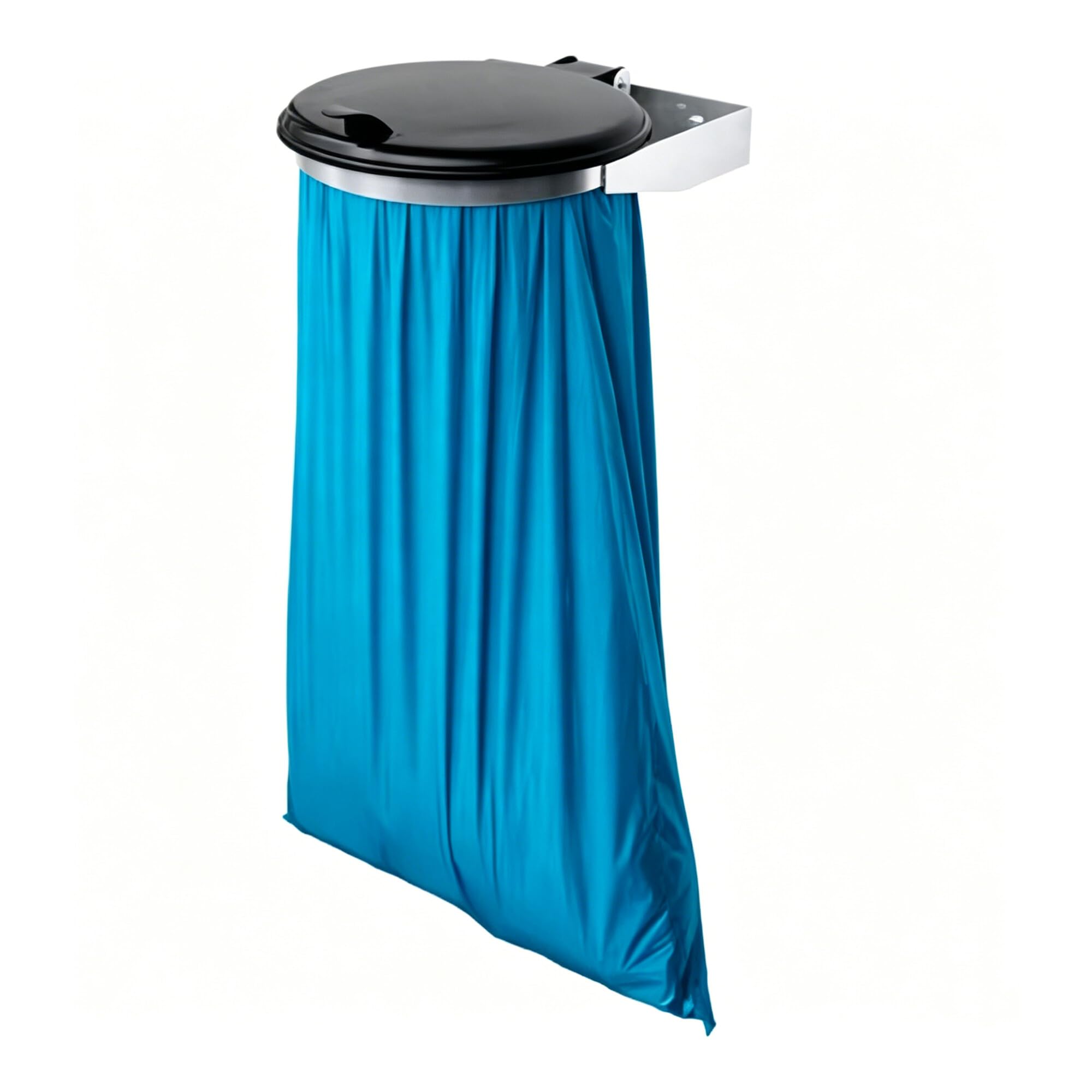 STIER Support pour sacs poubelles pour fixation murale, noir, pour volume de 120 l, lxPxH 550x370x100 mm