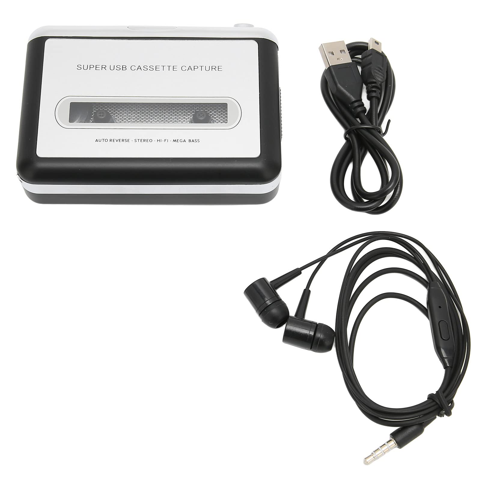 VBESTLIFE Reproductor de Casete Portátil, Reproductor de Cinta de Casete USB Portátil, Música de Audio MP3, Compatible con Computadora Portátil
