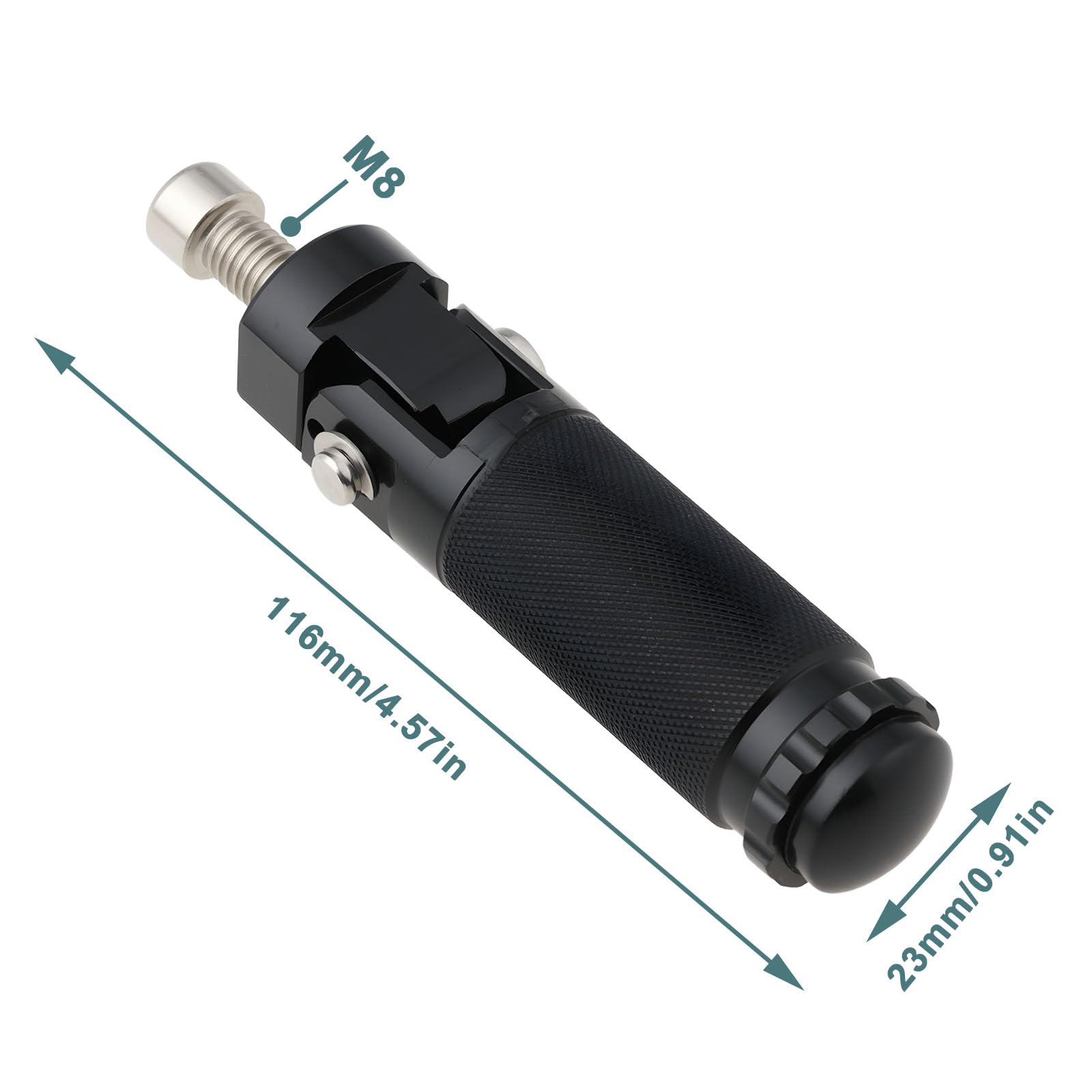 OTOTEC 1 Paar Klappbare Fußrasten für Motorräder Und Fahrräder Aluminiumlegierung 116 X 23 Mm für Motorräder Und Fahrräder (schwarz)