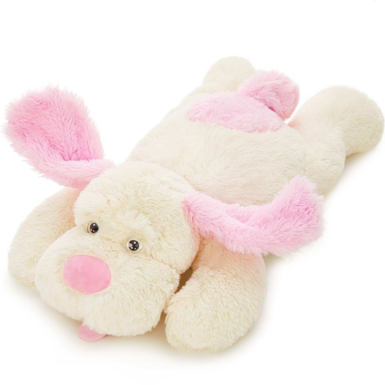 MorisMos Giant Sheep Dog Teddy for Girls, Beige Kawaii Puppy Stuffed Animal Plush Toy Soft Cuddly Big, Cute Birthday Presents for Kids Girlfriend Party Decorations (80cm)