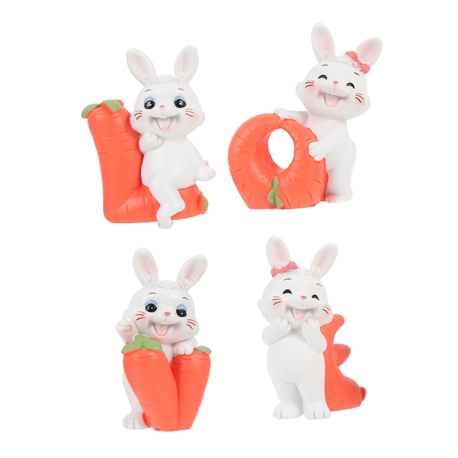 Miniatures de lapins résine durables pour ornements de plantes