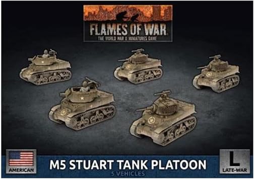 Flames of War Late War United States M5 Stuart/M8 Scott Light Tank Platoon UBX70