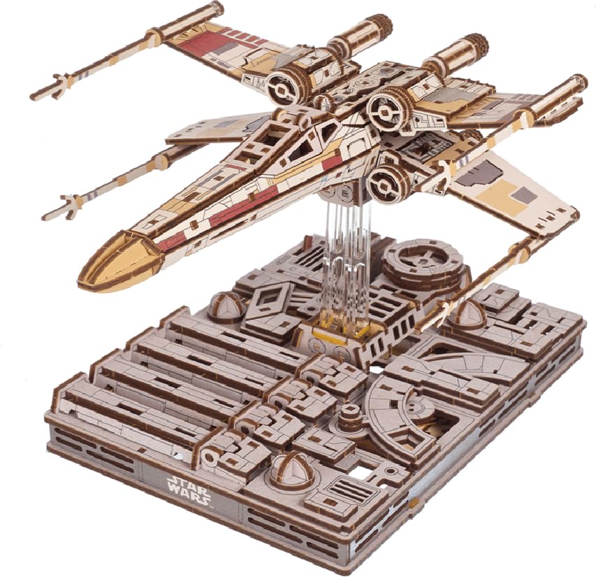 UGEARS Star Wars ™ Luke Skywalker’s X-Wing Starfighter ™ Wooden 3D Puzzles for Adults – Mechanical Wood Model Kits, Star Wars Model Kit, DIY 3D Puzzle