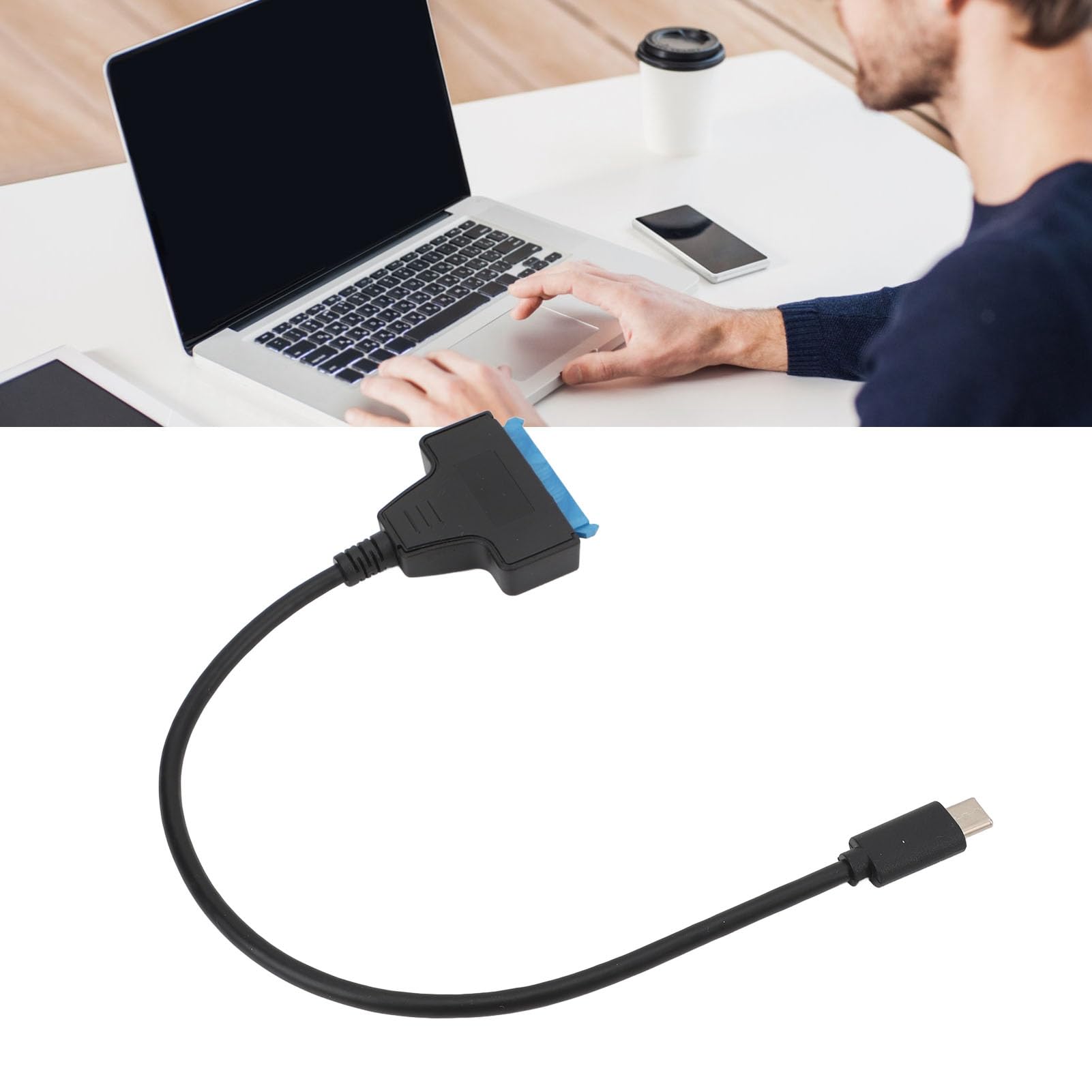 Adapter SATA na USB C do 2,5 cala SSD/HDD, typ C na SATA adapter kablowy konwerter obsługuje UASP 6 Gbps kabel do konwertera dysków twardych do komputerów typu / urządzeń mobilnych/stołowych