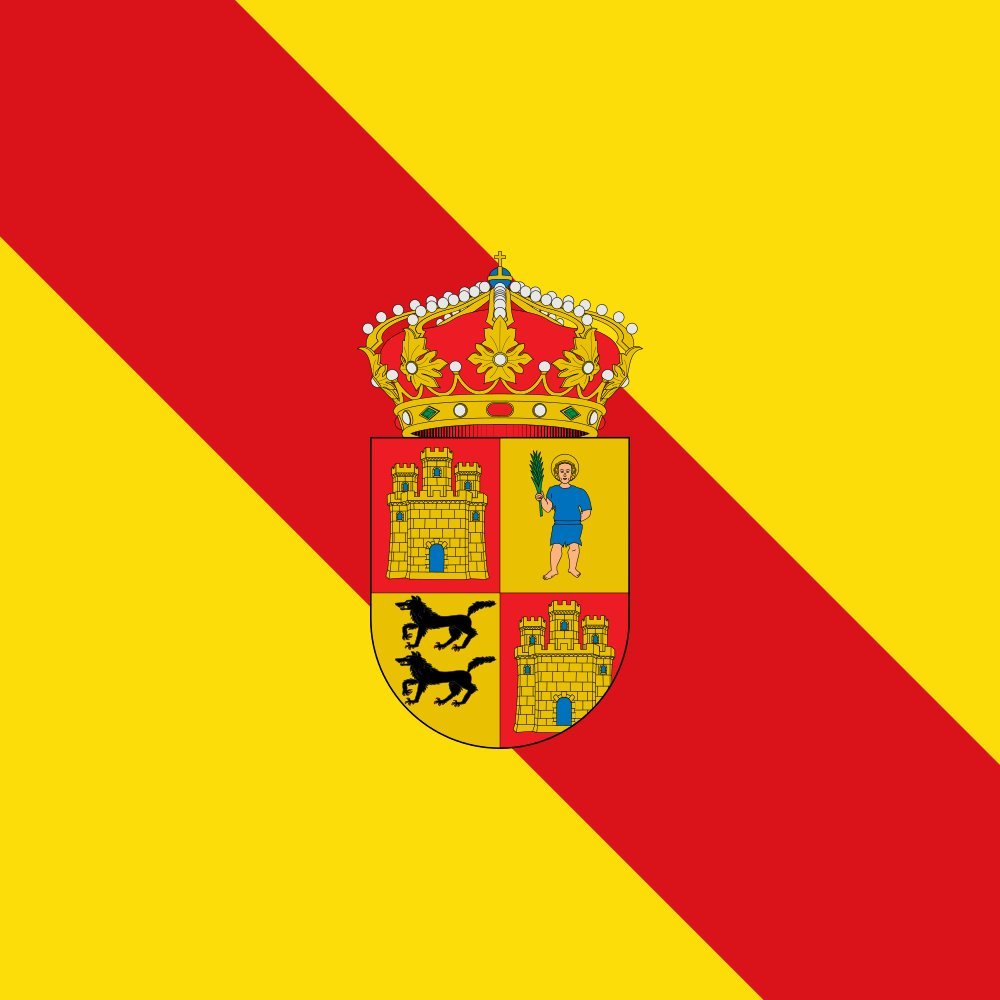 Drapeau Huerta del Rey grand format carré 120x120 cm pour pavoisement mural et mât de jardin
