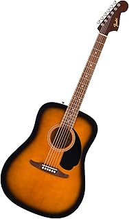 Fender California Debut Redondo Series - Guitarra acústica para principiantes, 2 años de garantía, 2 tonos Sunburst
