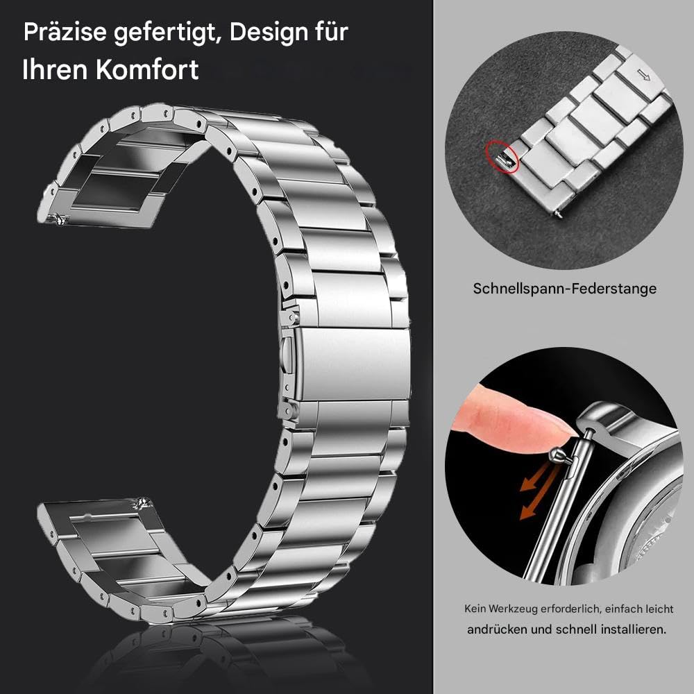Titan-Uhrenarmband mit Schnellverschluss, 16mm, 18mm, 20mm, 22mm, hochwertiges Metallarmband, kompatibel mit Samsung Galaxy Watch 7/6/5/4/3, Vivoactive 4S/Vivomove 3S/Active S/Venu 2S Männer
