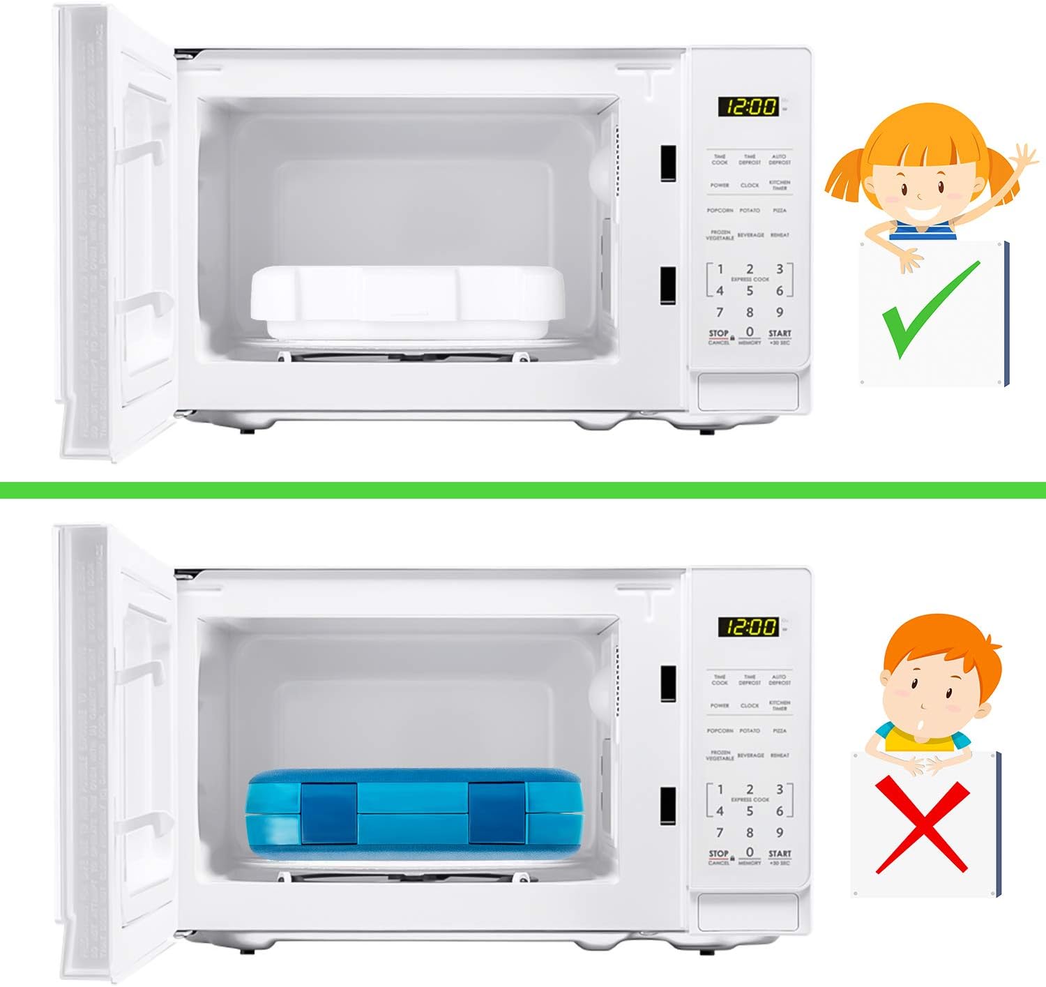 Kids Lunch Bento Box, Leak-proof 3 Compartments Lunch Container, Lunch Snacking-Pack Box, Buckle Food Box, Great for School, Travel, Picnics, Boy, girl, baby, Kindergarten kids