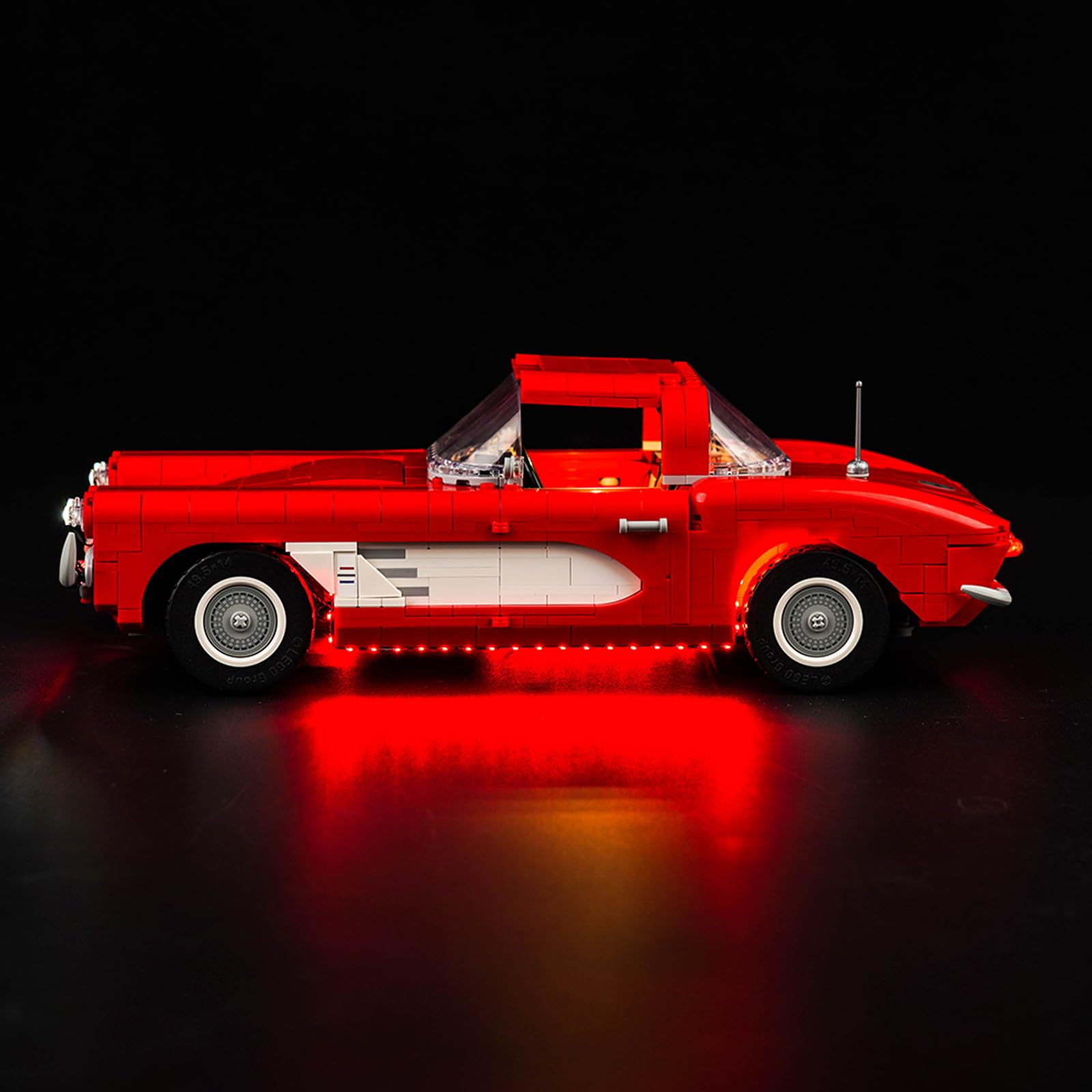 LocoLee LED Light Kit for Chevrolet Corvette 1961-10321, 2023 Upgraded Remote Control Lighting Set Accessories Compatible with 10321 Building Set (Lights Only, No Models)
