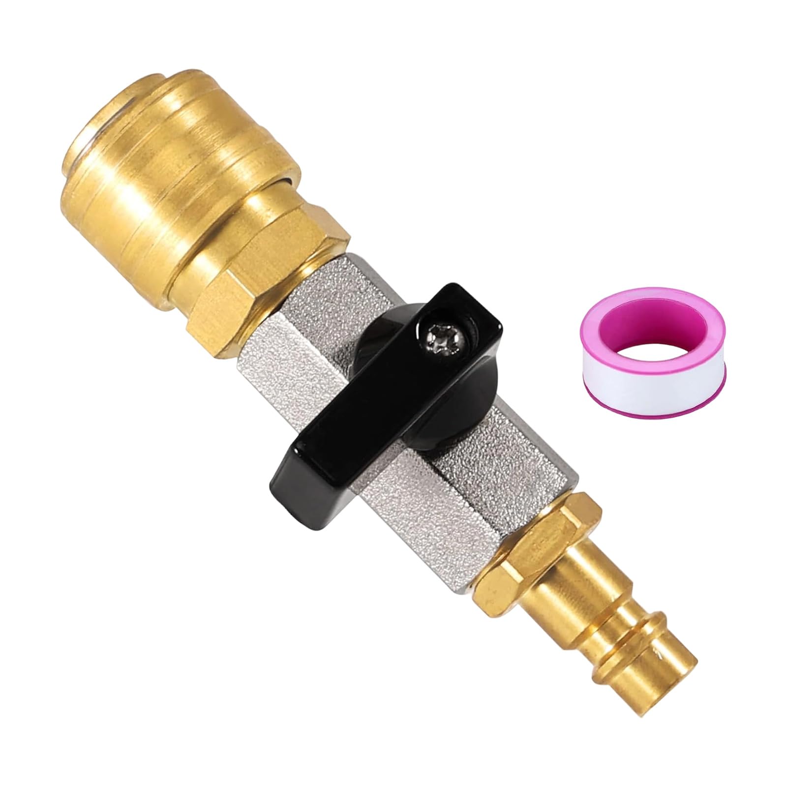 Msioytog Copper 1 / 4Inch Compressed Air Quick Releasing Coupling Stopcock For Air Compressor Fitting Accessories Hose Adapter