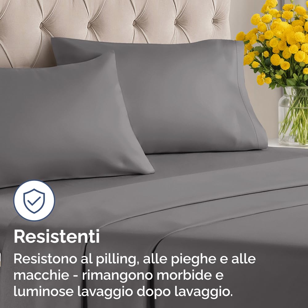 Federa 40x80 Grigio Scuro - Set da 2 - Federe in Microfibra di Alta Qualità - Morbide, Confortevoli e Lavabili in Lavatrice - Federa 40x80 per Cuscini, Set 2 Federe Grigio Scuro - OEKO-TEX Certificato