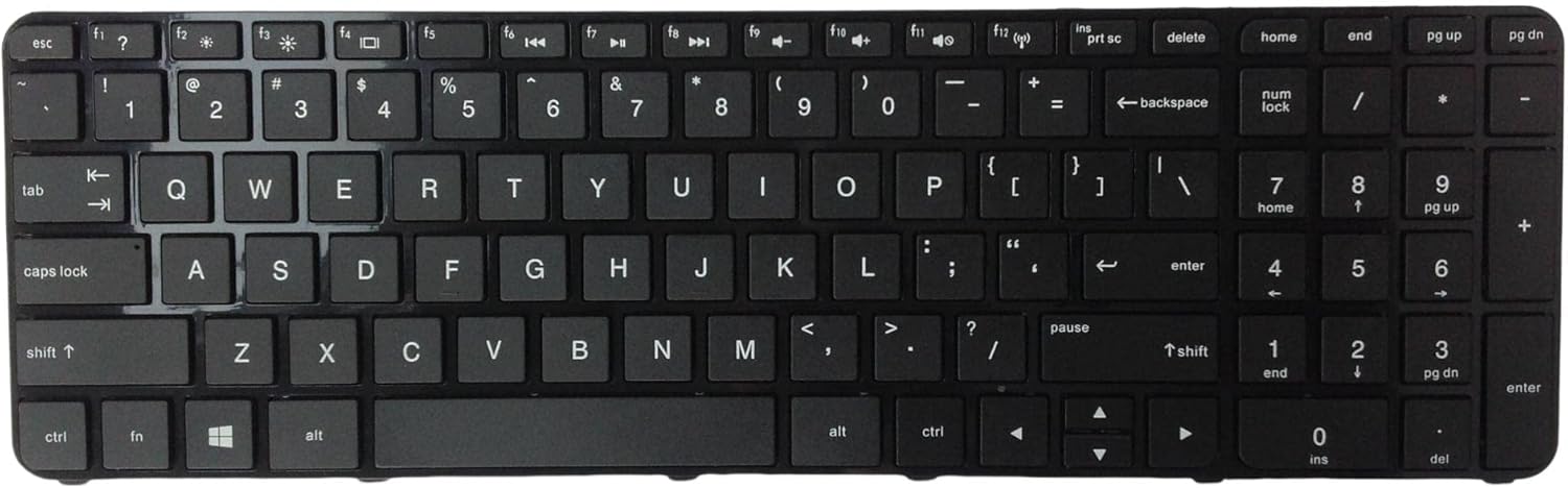 wangpeng® New Black US Keyboard for HP Pavilion 15-b119wm 15-b129wm 15-b136tx 15-b162us Keyboard US Frame