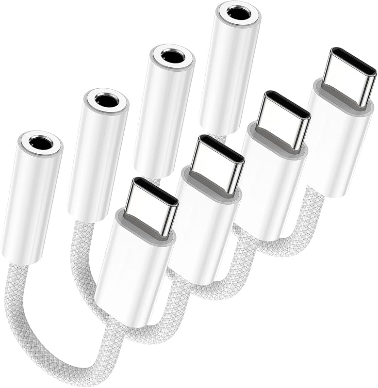 Fidioto 4 Pack USB-C to 3.5 mm Jack Adapter, Aux to USB C Adapter for Headphones Cable Compatible with iPhone 17/16 Pro Max/16 Pro/16/Samsung Galaxy S24/S23/S22/S21 Ultra/iPad Pro/Pixel 8 …