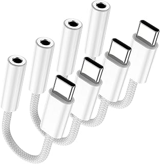 Fidioto 4 Pack USB-C to 3.5 mm Jack Adapter, Aux to USB C Adapter for Headphones Cable Compatible with iPhone 17/16 Pro Max/16 Pro/16/Samsung Galaxy S24/S23/S22/S21 Ultra/iPad Pro/Pixel 8 …