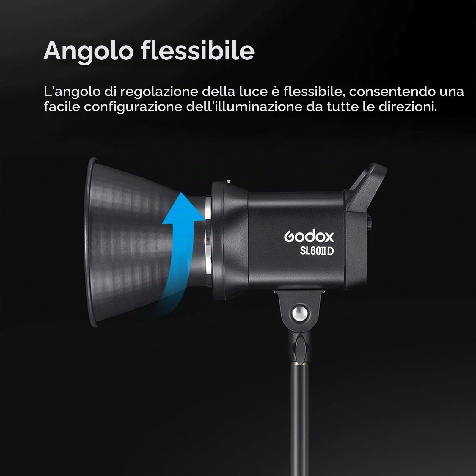 Godox SL60IID Portable Studio LED Video Light 70W Photography Fill Light 5600K±200K Bowens Mount APP/2.4G Wireless/On-board Control + 5pcs Soft Diffuser Cloth + 3-in-1 Cleaning Kit