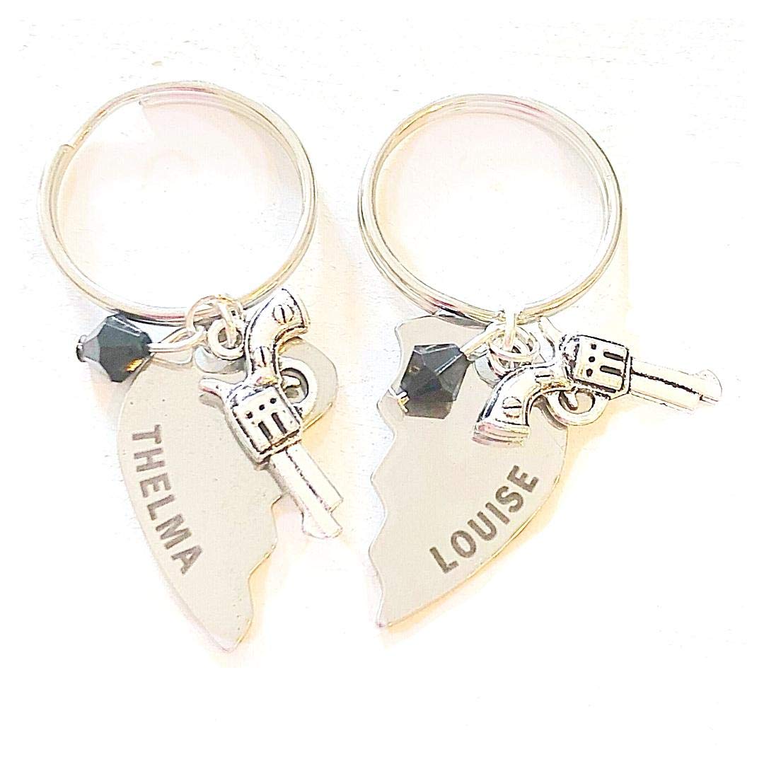 Thelma and Louise Accessories Bag Charm/Keychain Gift Set for Best Friends or Partners in Crime
