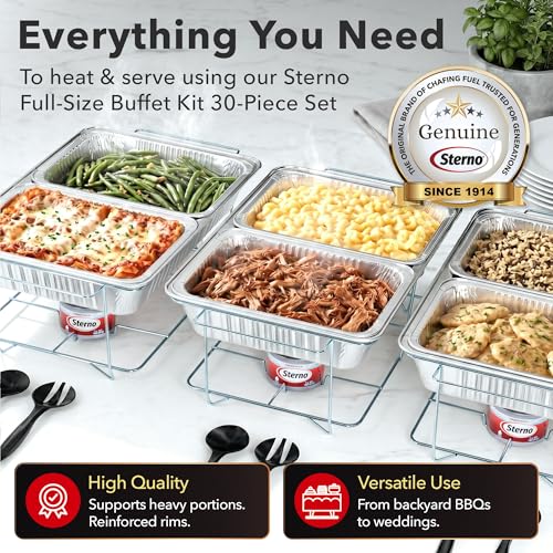 image for Sterno Disposable Chafing Dish Buffet Set, 6-Hour Food Warmers for Par
