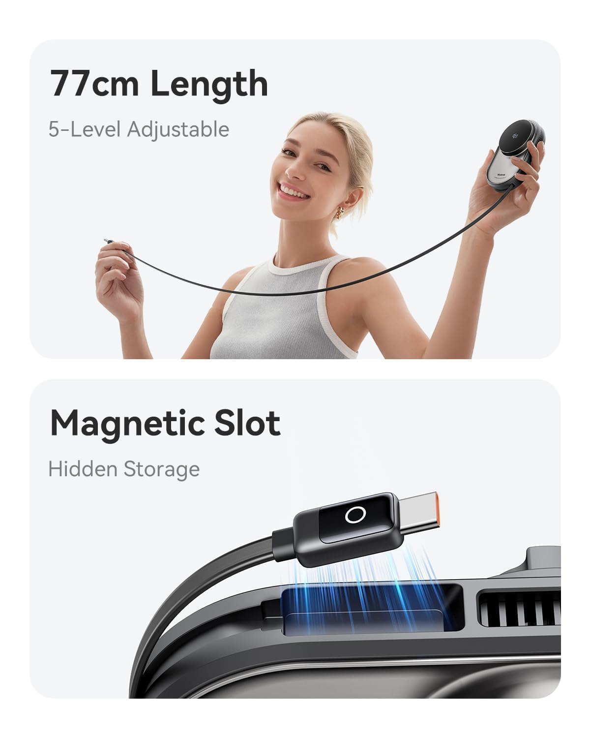 Mcdodo Qi2.2 25W Ładowarka Samochodowa MagSafe z Kablem 77cm, Podwójne Chłodzenie TEC, Magnes N52, Obrót 360° do Kratki i Deski, Kompatybilny z iPhone 12-17