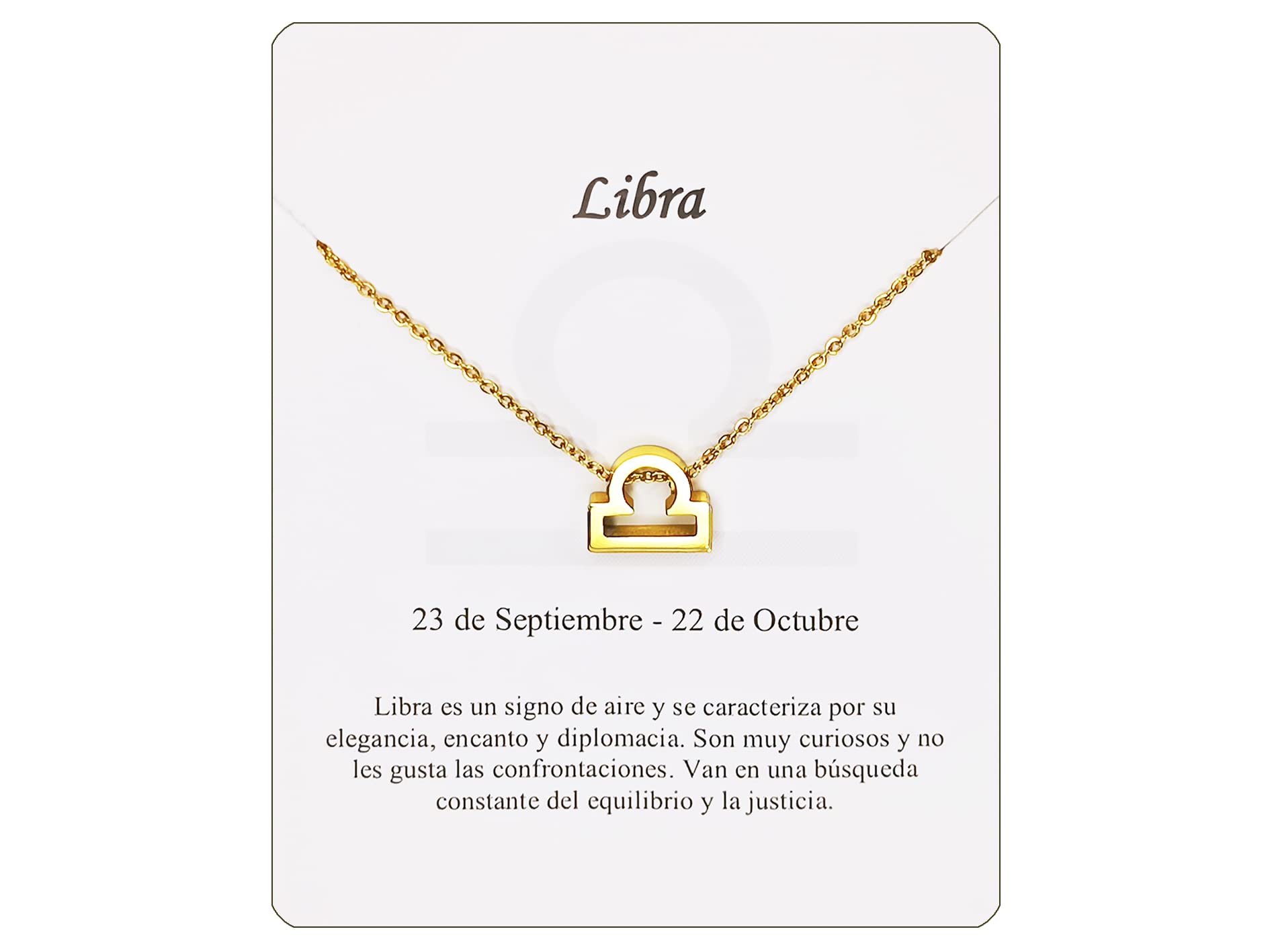 Collar Signo Zodiaco Acero Inoxidable hermosa Tarjeta Significado Signo Zodiacal Colgante Horóscopo Para mujer Regalo Cumpleaños — view 12
