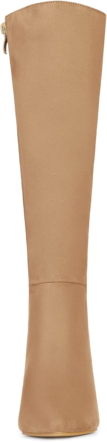 Allegra K Women's Pointed Toe Stiletto Heels Khaki Knee High Boot 8 M US - Image 2