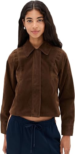 Bailey Rose Women's Faux Suede Jacket, Chocolate, M