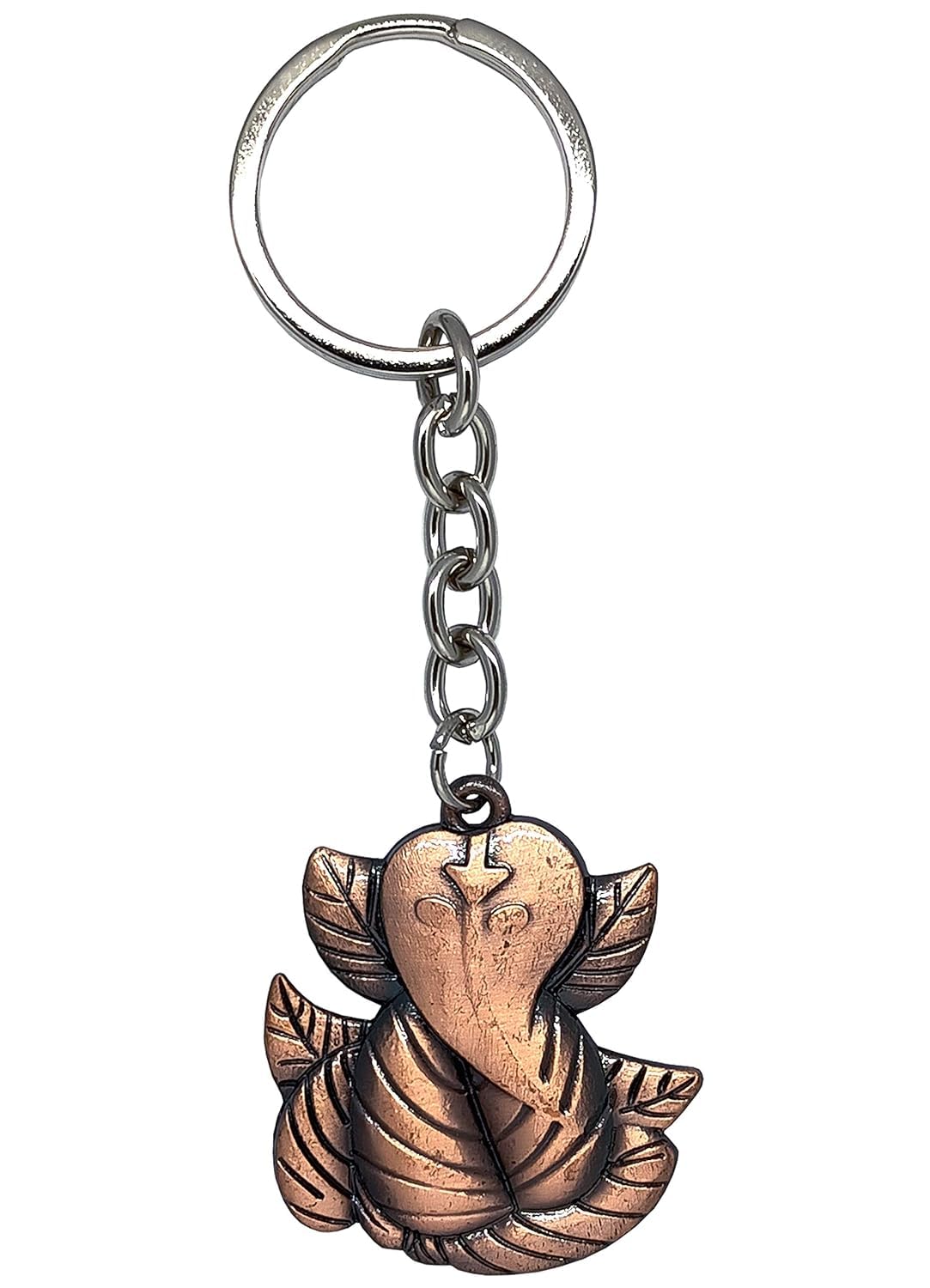 KVB STAR Paan Ganesh Ganpati Dual Sided Keychain for Car, Bike and Home Keys (Copper Antique)