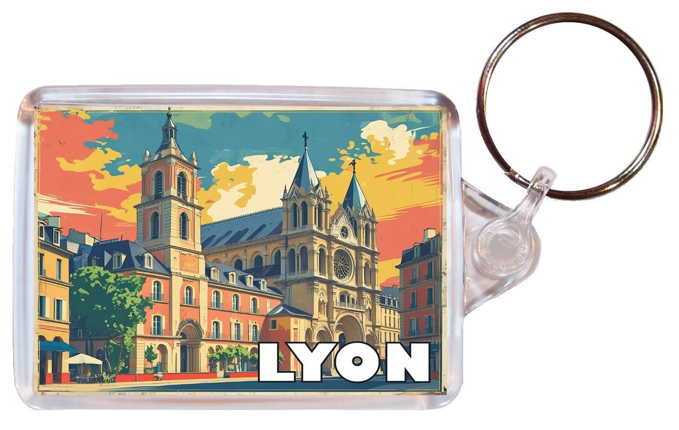 Baked Bean Store Lyon - France - Double Sided Keyring Artistic BBSKEY75
