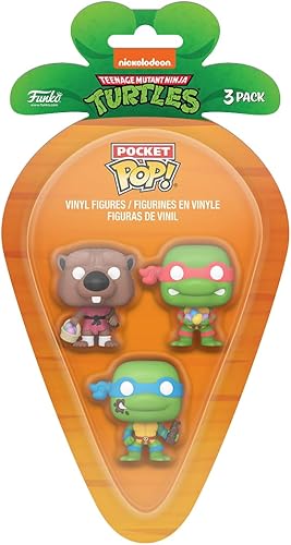 Funko Pocket Pop! Tortugas Ninja Mutantes Adolescentes - Astilla de Pascua, Leonardo y Rafael Paquete de 3