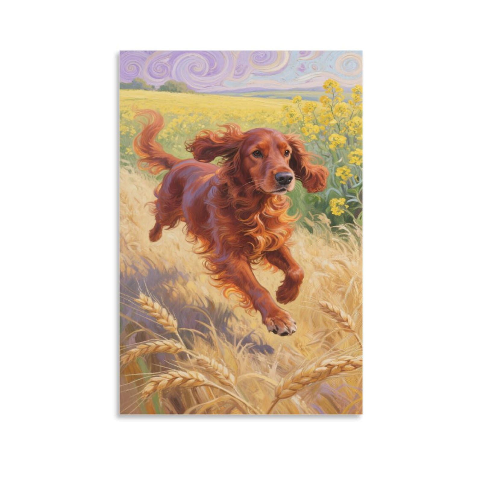 YYVKPMLXC Art Giclee Irish Setter Canvas Prints Outdoor Landscape Wall Art Painting Ready To Hang for Home Office Decorations 12x18inch(30x45cm)