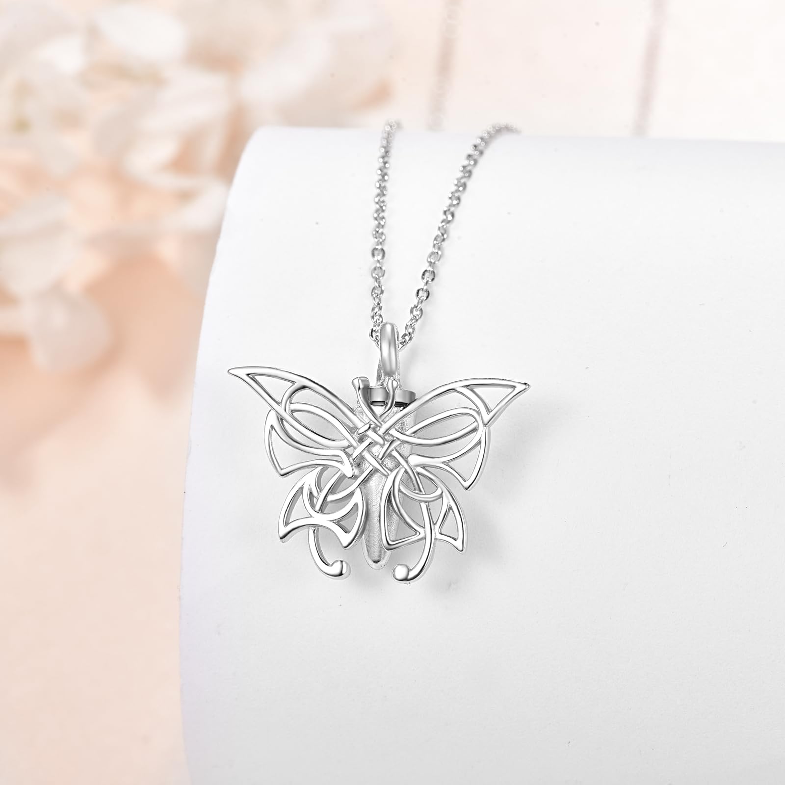 KINGWHYTE Ashes Jewellery Urn Necklace for Ashes Sterling Silver Paw Print Heart Ashes Memorial Necklace for Mum Dad Women Men with Free Engraving
