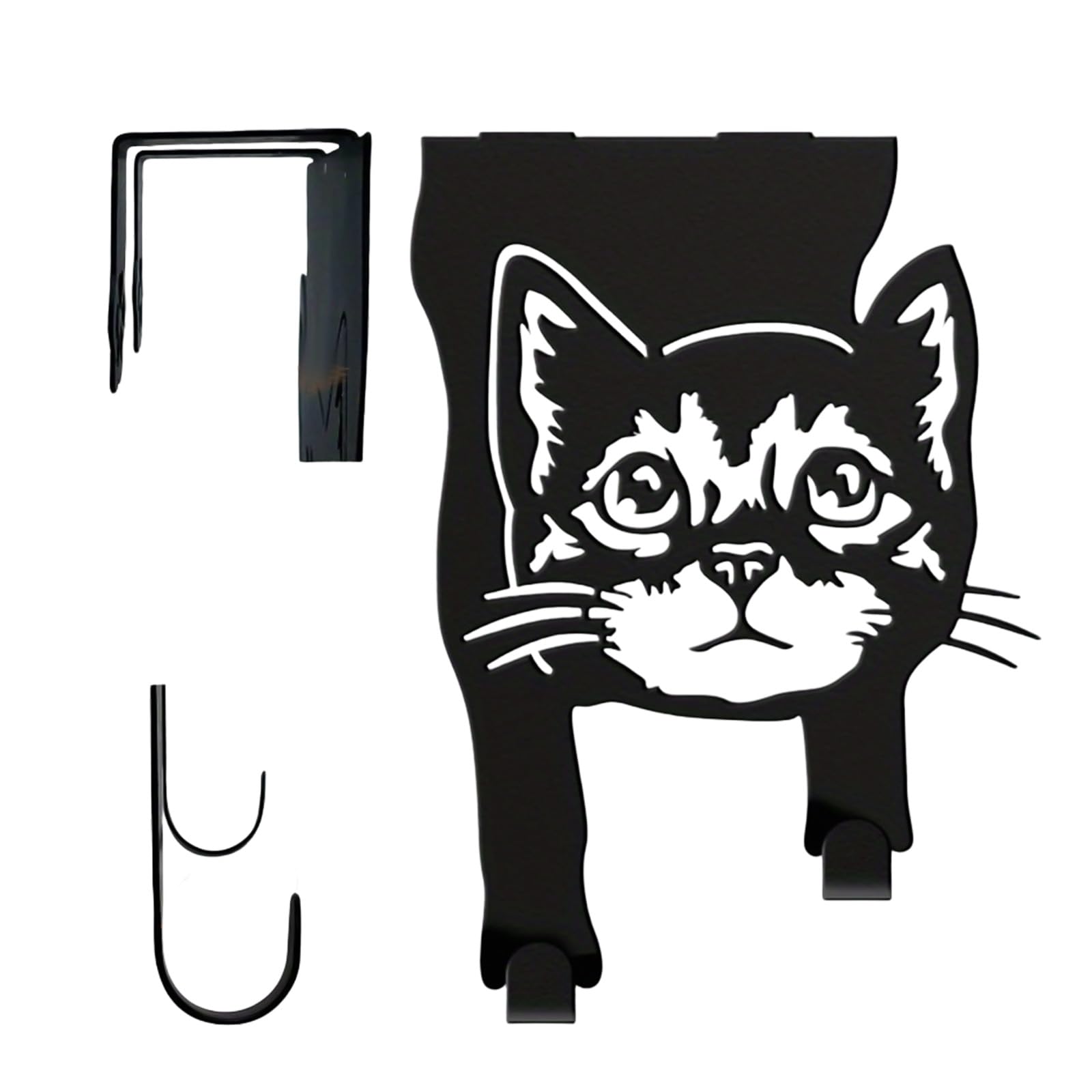 XAGMODSHN Space Saving Metal Cats Shaped Hook Rustproof Coating Metal Over the Door Hanger for Towels Robes Hats Storage Rusts Proof Coat Hook