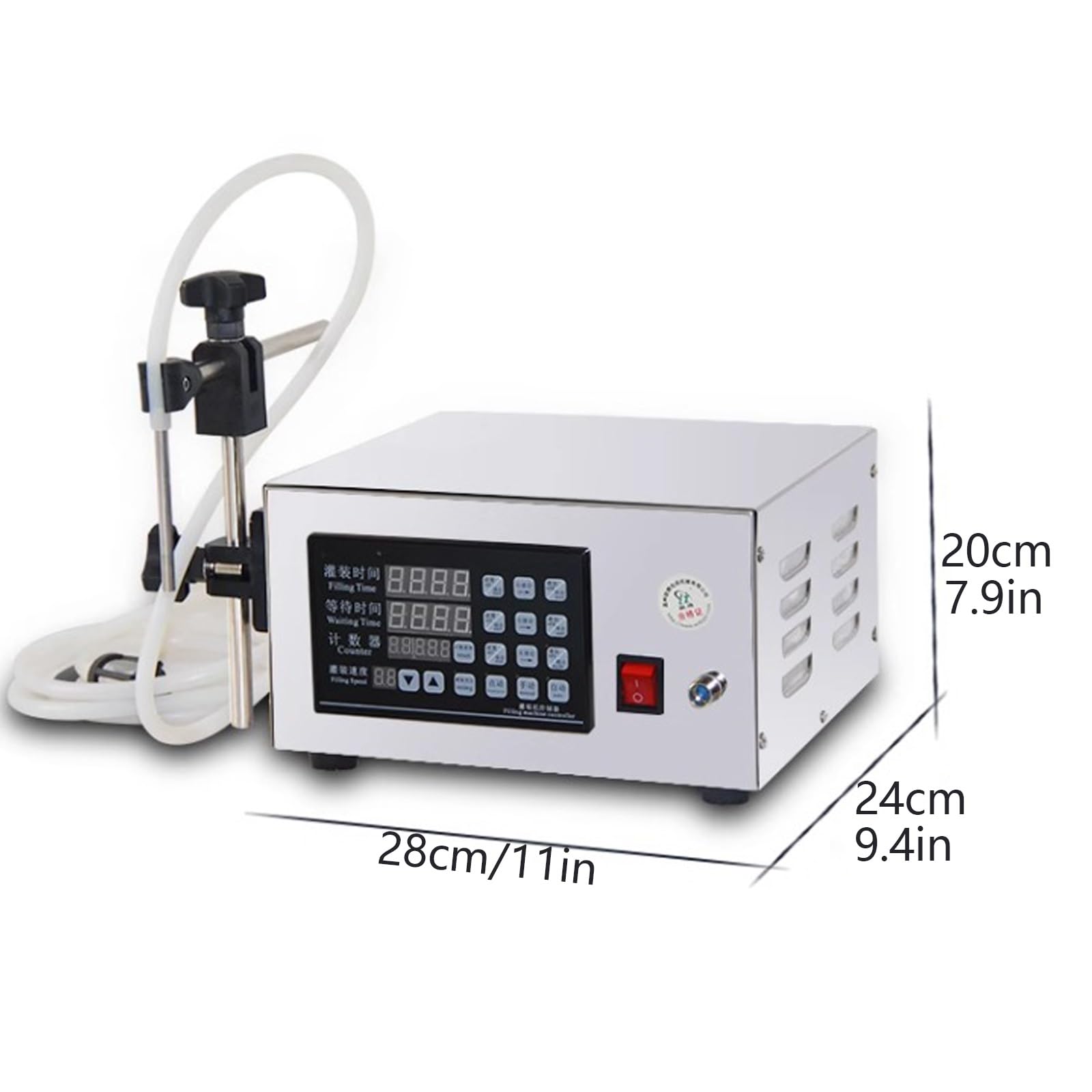 Llenadora de líquidos de 5 a 3500 ml, 3,2 l/min, con Control Digital, automática/Manual, con Bomba de diafragma, para Agua, café y Bebidas.