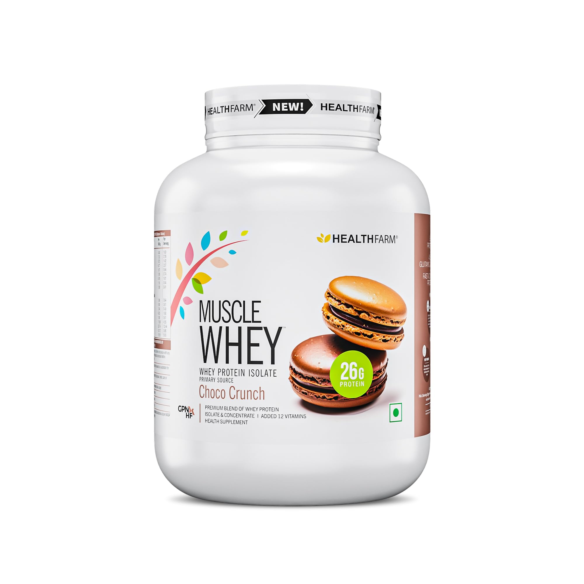Muscle Whey Protein, Lab Tested for Purity| No Banned Substance (Choco Crunch, 2kg)