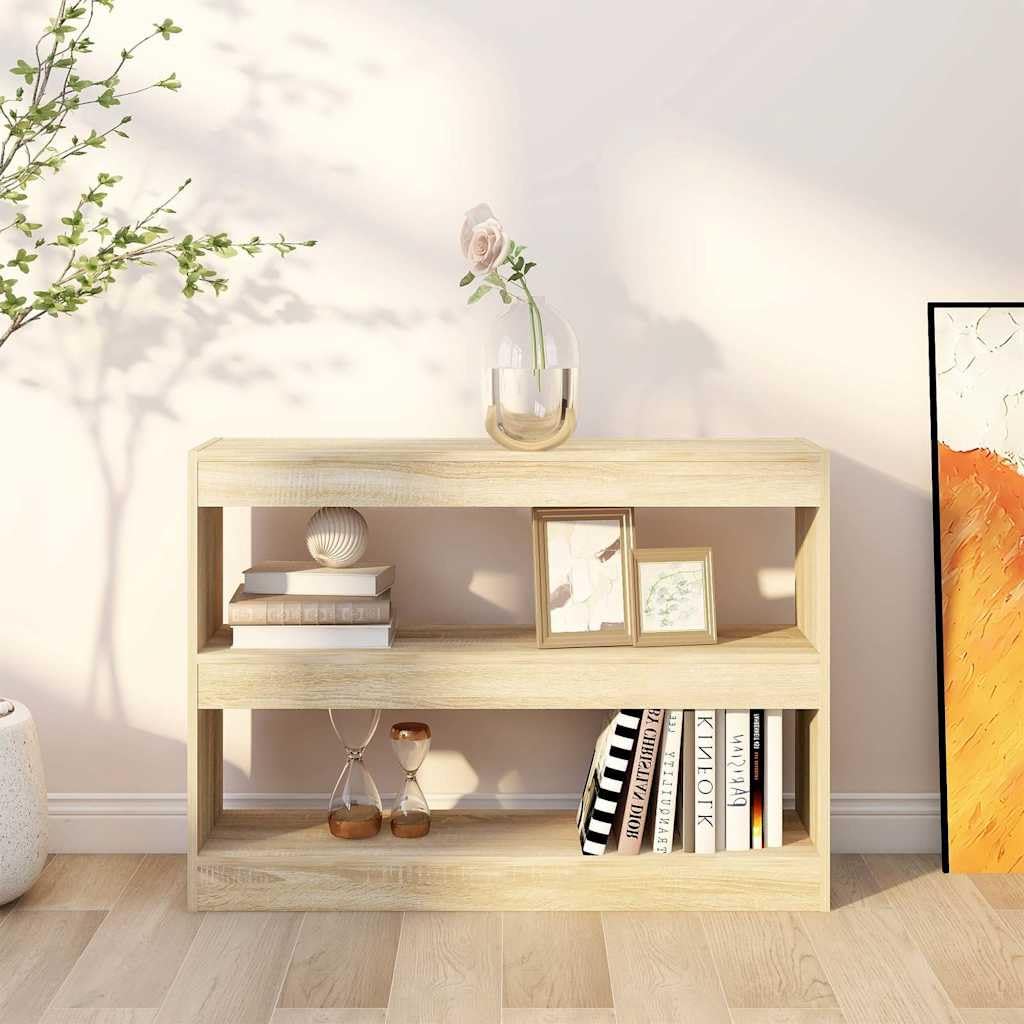 Libreria Mobile Divisorio Rovere Sonoma 100x30x72 cm | Scaffale versatile autoportante per soggiorno e corridoio con ampi ripiani aperti e finitura effetto legno.