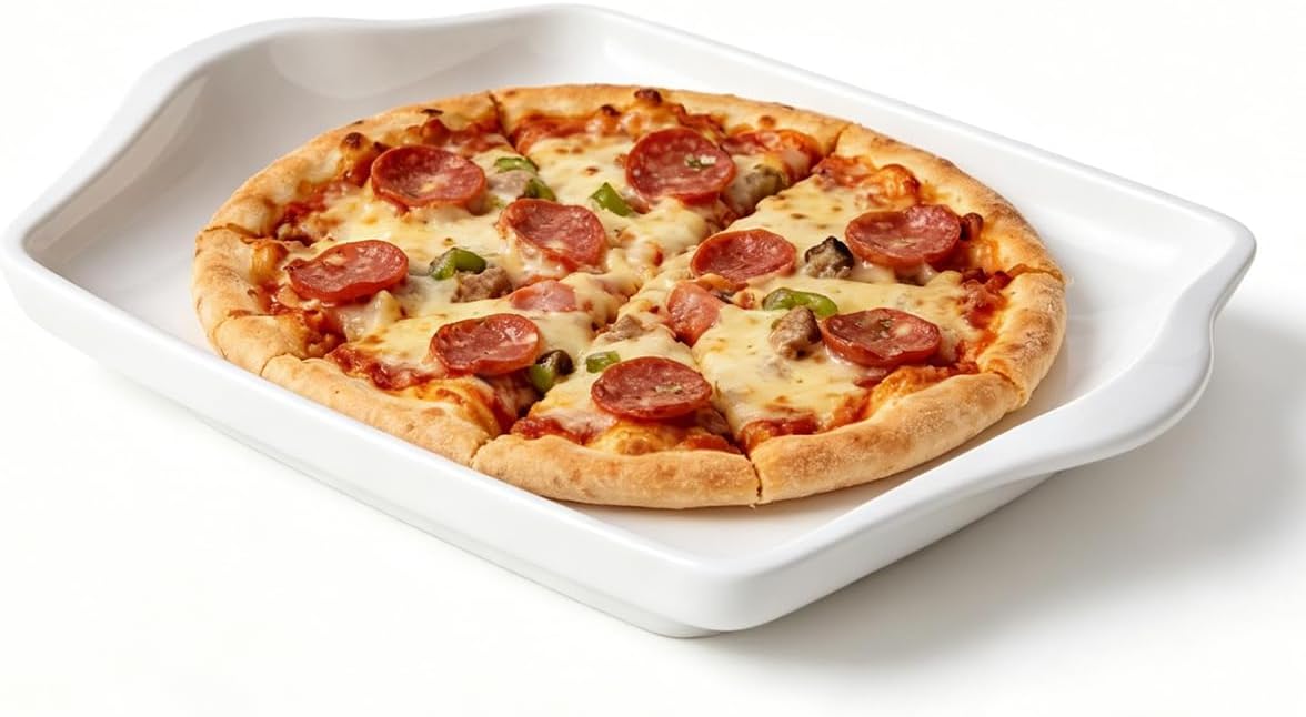 White Rectangular Ceramic Baking Dish, 370ml Oven Safe Bakeware