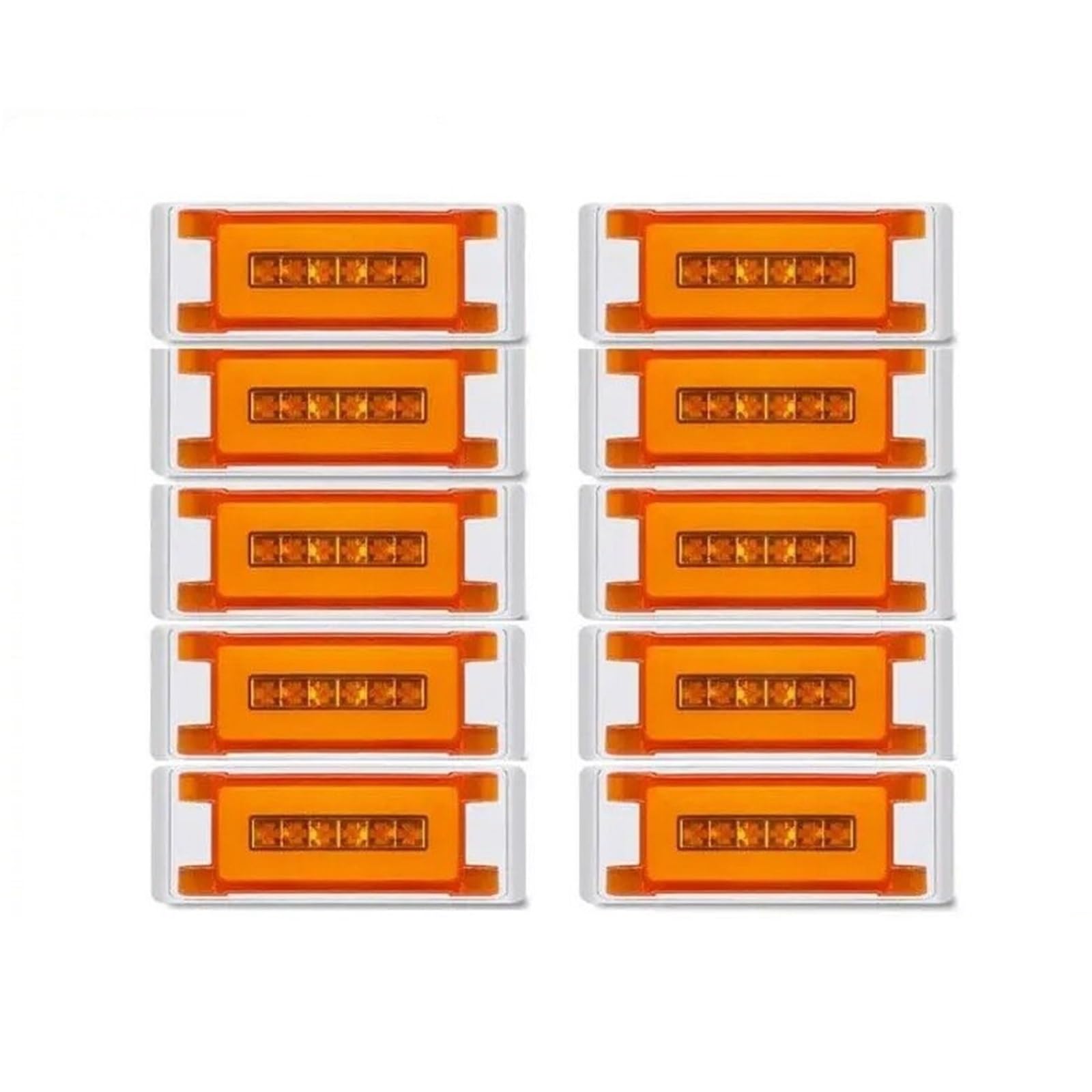 Trasera Recuperación Luces 10 Luces LED Laterales Cuadradas De 6 Pulgadas, Luz De Giro Amarilla, Luz Trasera De 12V Y 24V Para Camión, Remolque, Tractor Camioneta Autobús.