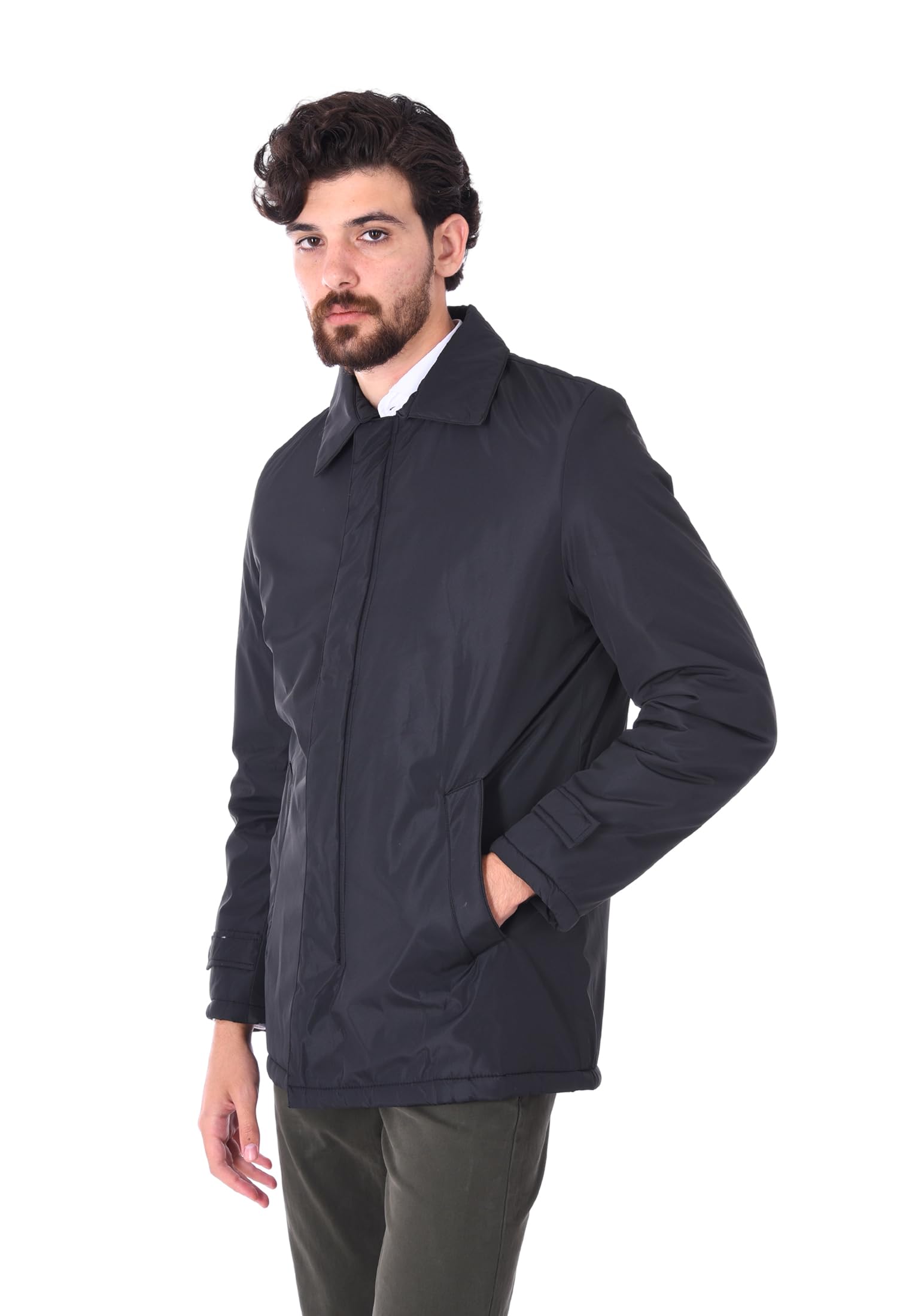 Ciabalù Trench Uomo Lungo Collo Classico Cappotto Invernale Elegante Imbottito Soprabito Elegante Vestibilità Comoda Casual e Sportivo