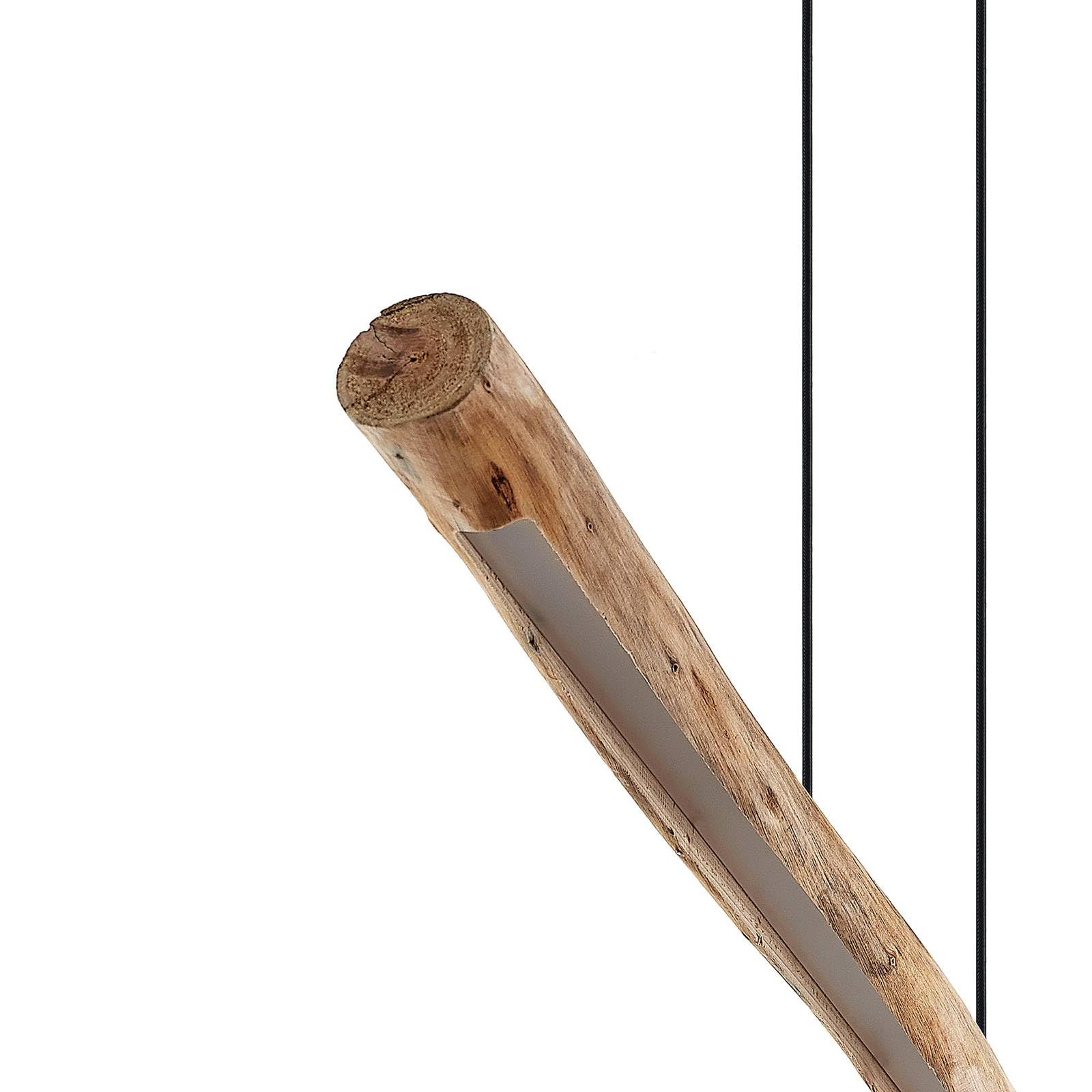 Lindby LED Lámpara colgante Nekala en Negro hecho de Madera e.o. para Salón & Comedor (1 llama, lámpara, techo